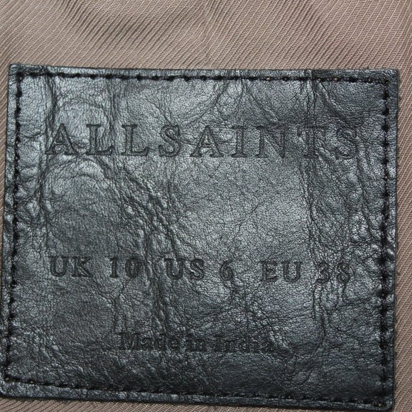 All Saints soft goat leather suede light drown stand collar jacket US-6/S UK-10 - Picture 12 of 16